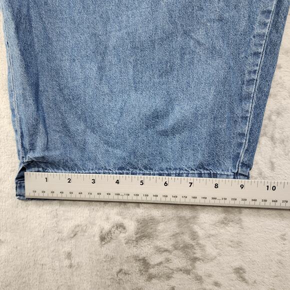 Vintage 90s Woman Within Pants Size 22W Pull On Crop Drawstring Chambray Pockets - Picture 11 of 12